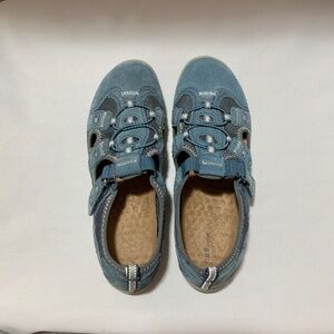 G.H. BASS Branson Blue Suede Leather & Mesh Hiking Walking Sport Sandals 8 1/2M